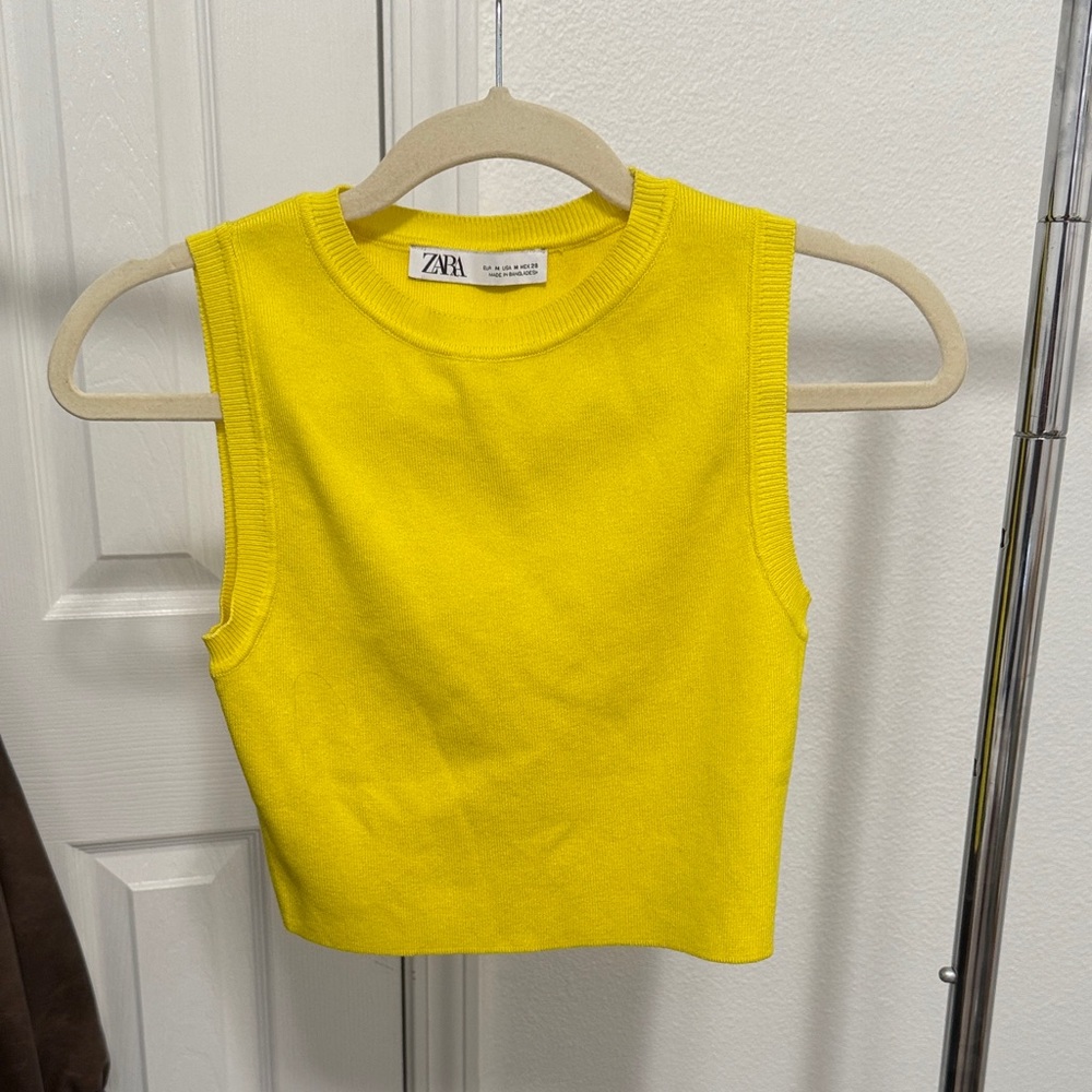 Zara Vibrant Yellow Knit Tank